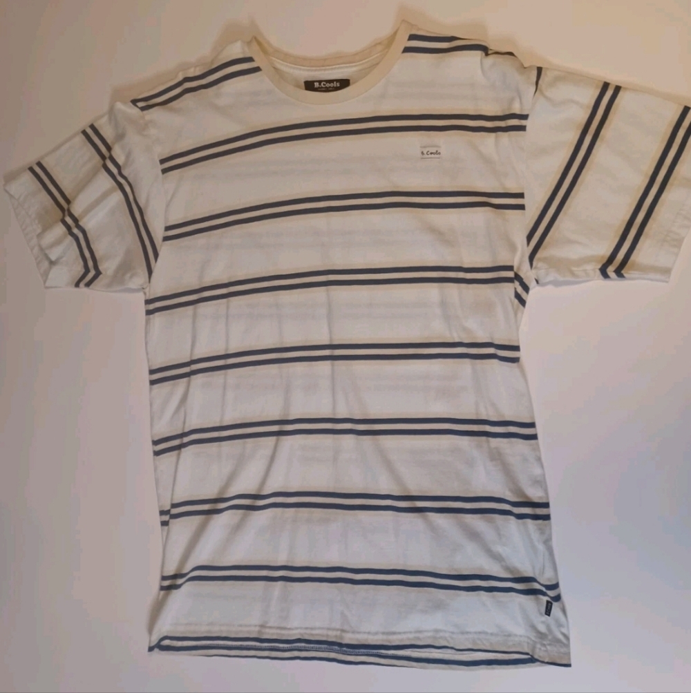 Barney B. Cools Men's Shirt Large  White, Blue,  Tan